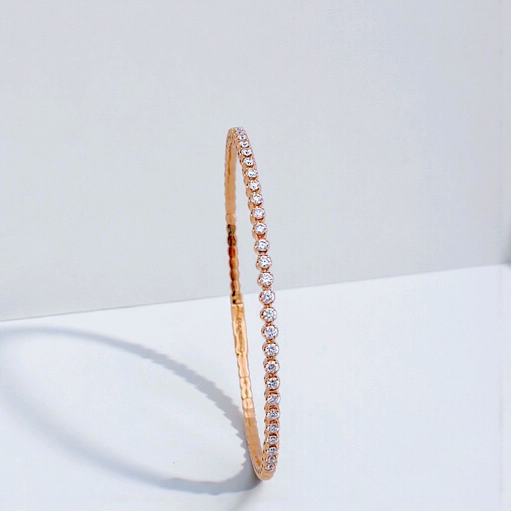 Tennis Listring Yellow Gold And Diamond Bangle 18K / Gelang Berlian Tennis Lurus 18K / Diamond Jewelry 143GB131000AB-HT
