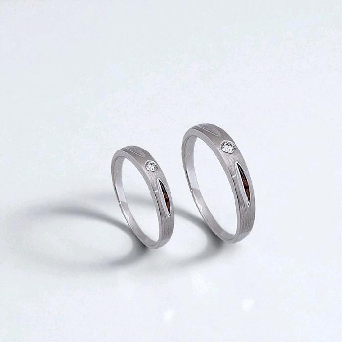 Wedding Ring Solitaire 18K / Cincin Nikah Solitaire 18K / Diamond Jewelry 1CBNKH3420WPLS -2CBNKH3002WPLS