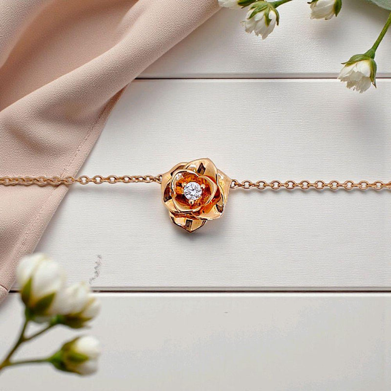 Rose Diamond Necklace 18K / Kalung Berlian Mawar 18K / Diamond Jewelry 116KBD56100AB-HT