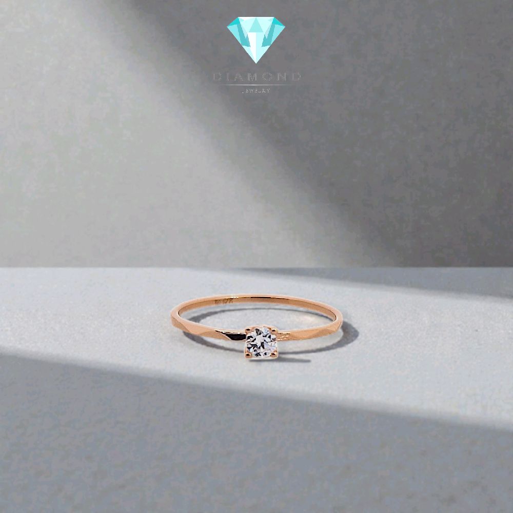 Ulir Solitaire Gold Ring 17K / Cincin Emas Solitaire Motif Ulir 17K / Diamond Jewelry / 436CMSO85LS