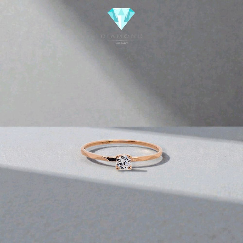 Ulir Solitaire Gold Ring 17K / Cincin Emas Solitaire Motif Ulir 17K / Diamond Jewelry / 436CMSO85LS