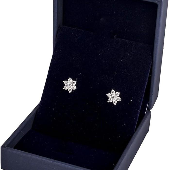 Diamond Flower earring 18k-Diamond Jewelry