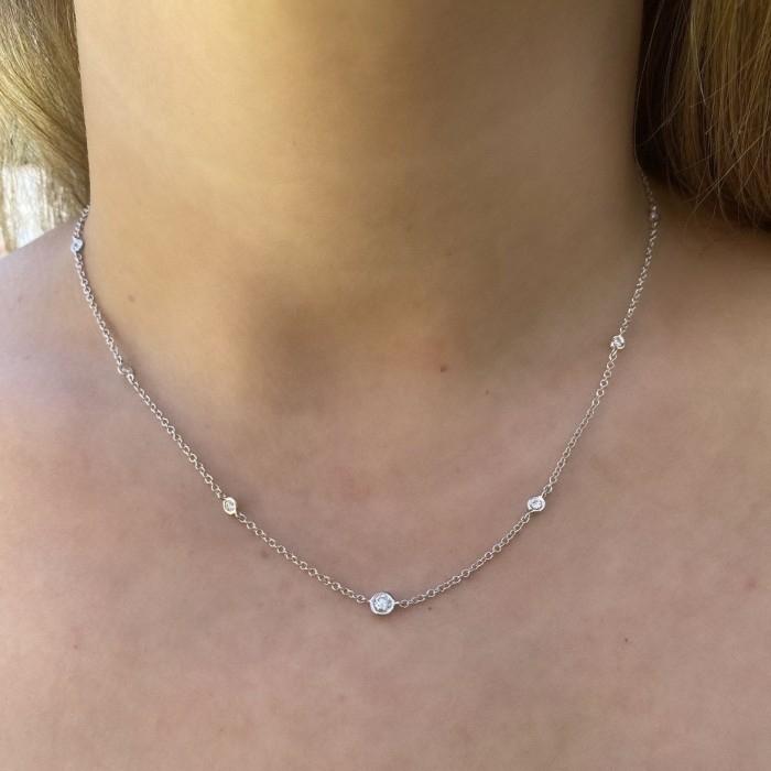 Diamond Elsa  necklace 18k stacking yard- Diamond Jewelry