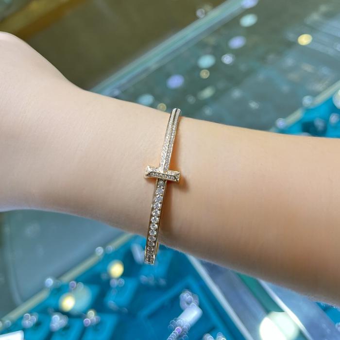 T1 Full Diamond Bangle/Gelang Berlian Model T1 Diamond Jewelry-5GBD20424DM-HT