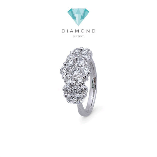 Tri Flower Diamond Ring 18K / Cincin Berlian Tiga Bunga 18K / Diamond Jewelry 373CB17300KVLS -HT