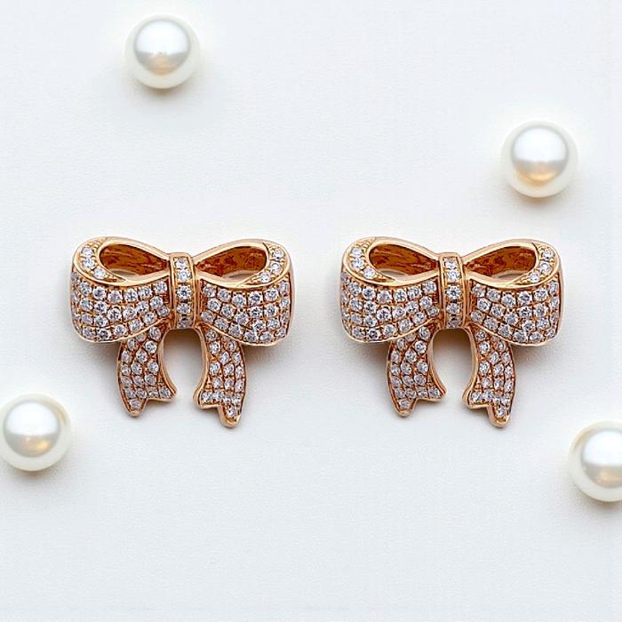 Ribbon Diamond Earring 18K / Anting Pita Berlian 18K / Diamond Jewelry 94ABD89100AB-HT