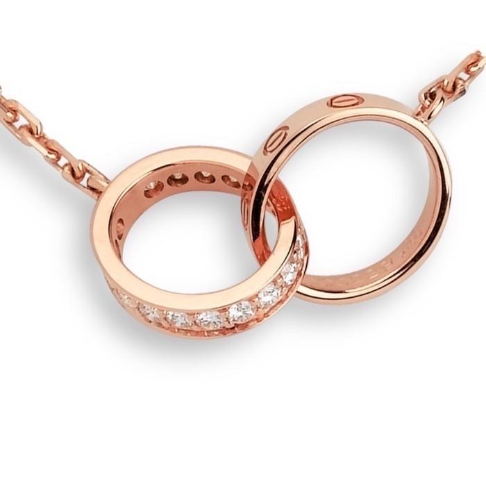 Love diamond duo necklace 18k-Diamond Jewelry