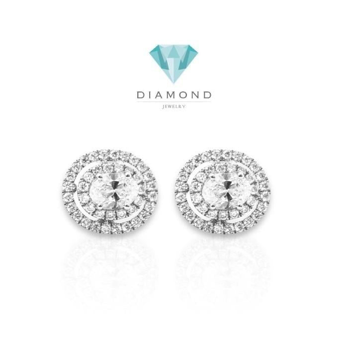 Anting berlian oval 18K Diamond Jewelry