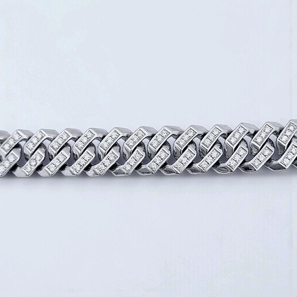 Cuba Full Diamond Bracelet 18K / Gelang Sisik Naga Full Berlian 18K / Diamond Jewelry 9091SM