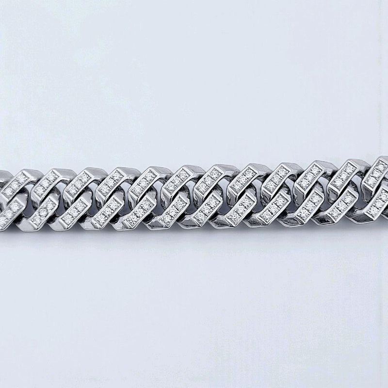 Cuba Full Diamond Bracelet 18K / Gelang Sisik Naga Full Berlian 18K / Diamond Jewelry 9091SM