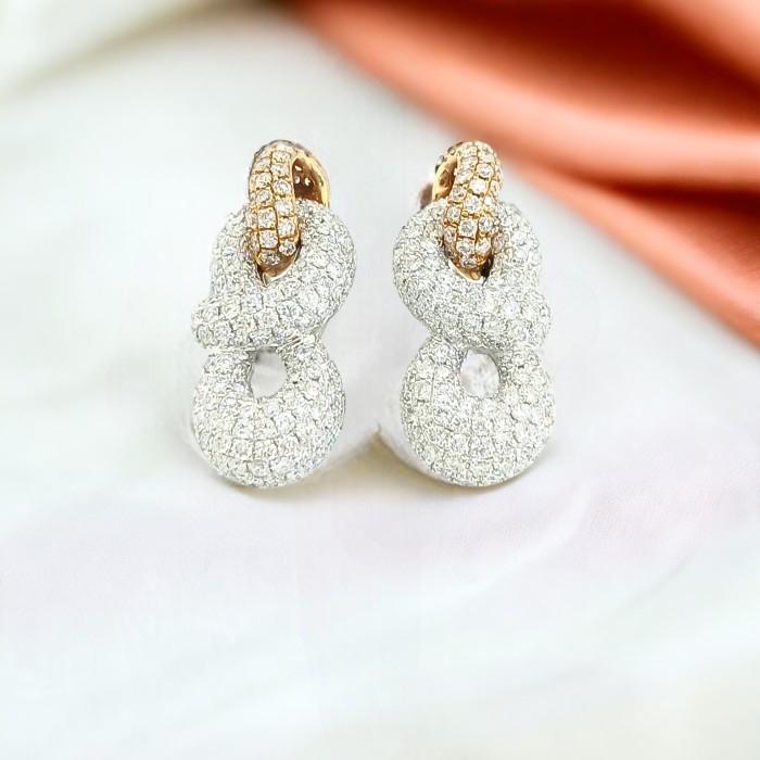Infinity diamond pave Earring 18k -Diamond Jewelry