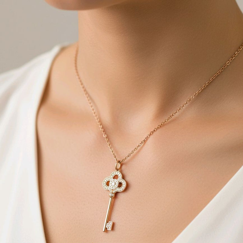 Key Diamond Necklace 18K / Kalung Kunci Berlian 18K / Diamond Jewelry 135KBD55000AB HT