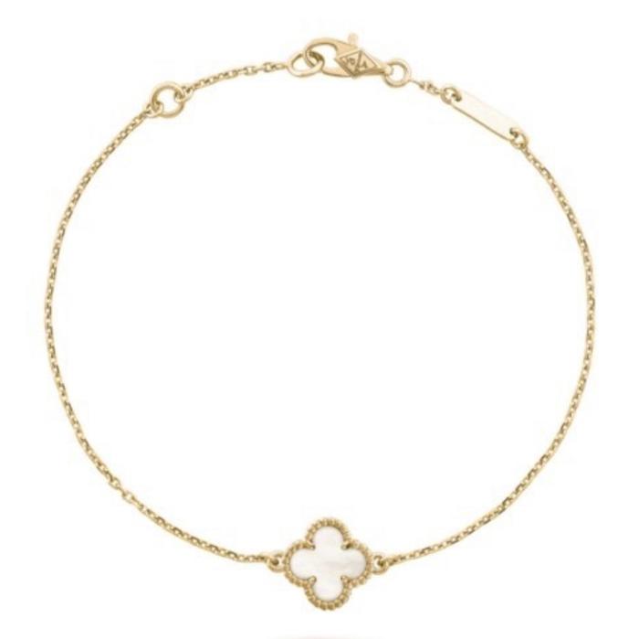 VOC Sweet Clover MOP Necklace / Bracelet 18K Gold Diamond Jewelry-436GBD1000LS-21GBD395RB-348KBD1000LS-387ABD1000LS-HT