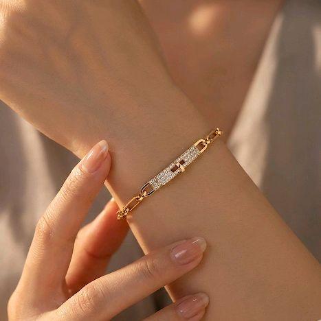 Kelly Chain Diamond Bracelet 18K/Gelang Rantai Kelly Berlian-Diamond Jewelry-439GBD2400LS