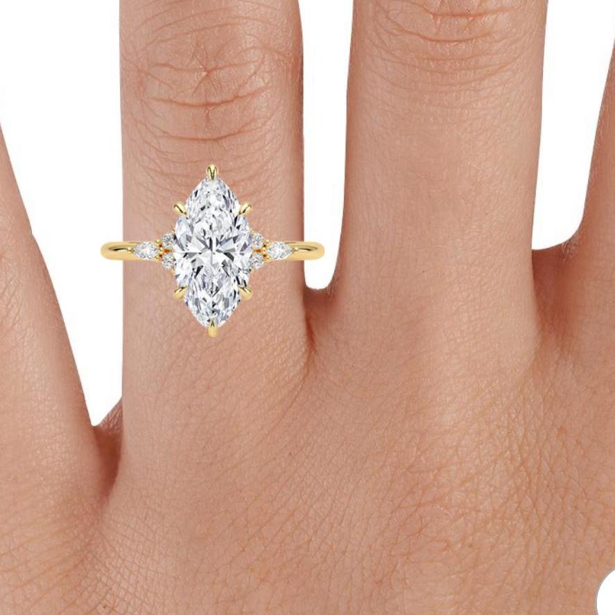 Marquis Diamond Lab Grown 18k -Elsy Diamond Jewelry