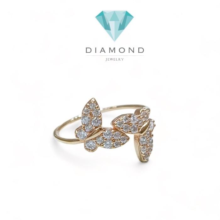 Butterfly 18k gold ring-Diamond Jewelry