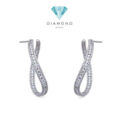 Diamond Earring Hoop  Big Gypsy 18 K white gold Diamond Jewelry