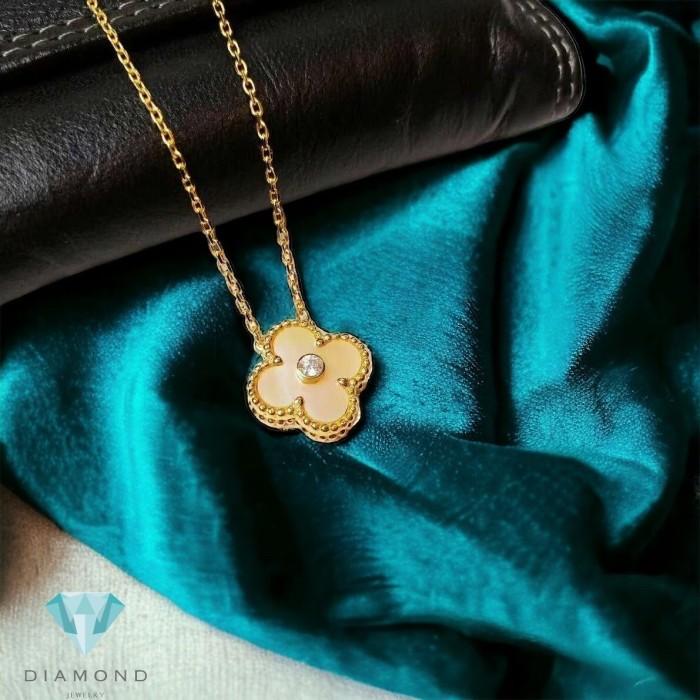 Holiday grey/yellow vca necklace 18k gold-Diamond Jewelry