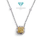 Yellow diamond pendant white gold 18k-Diamond Jewelry
