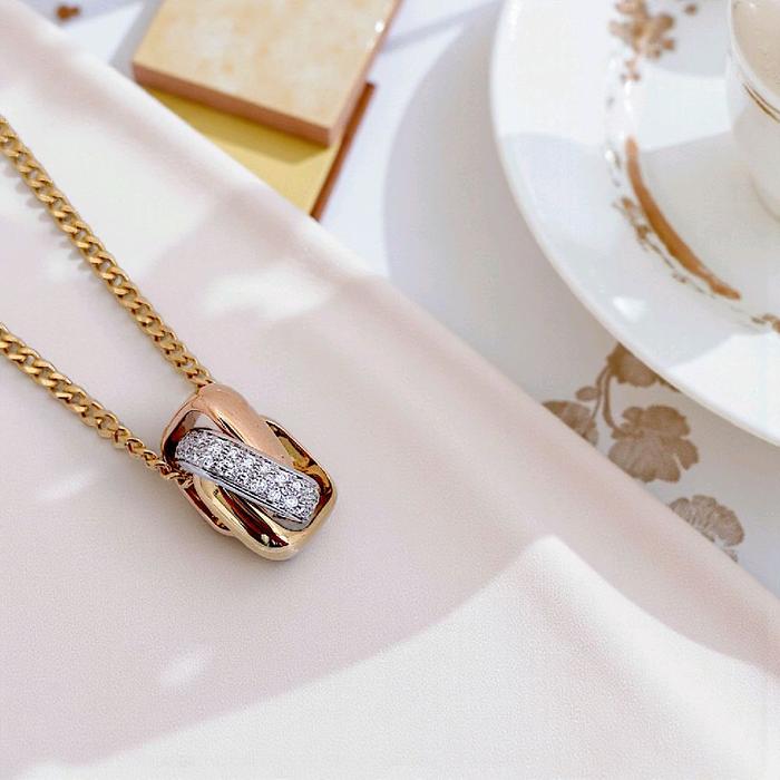Trinity Cushion Diamond Necklace 18K / Kalung Trinity Cushion Berlian 18K / Diamond Jewelry 109KBD168000AB-HT