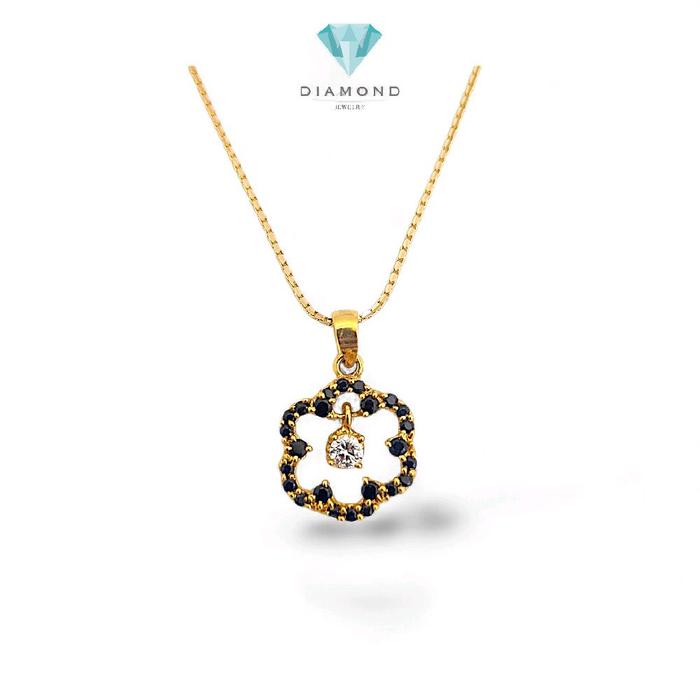 Black Flower Gold Pendants 23K / Diamond Jewelry / 173LMSWP2