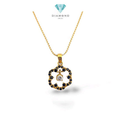 Black Flower Gold Pendants 23K / Diamond Jewelry / 173LMSWP2