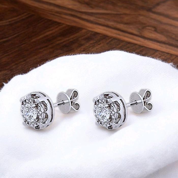 Diamond Solitaire Earring 18K / Diamond Jewelry