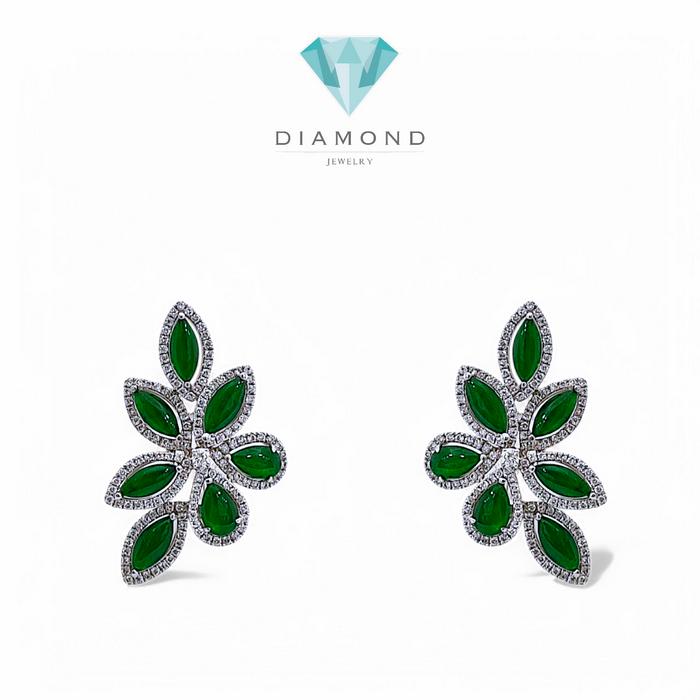 Green Jade Earring 18K / Diamond Jewelry