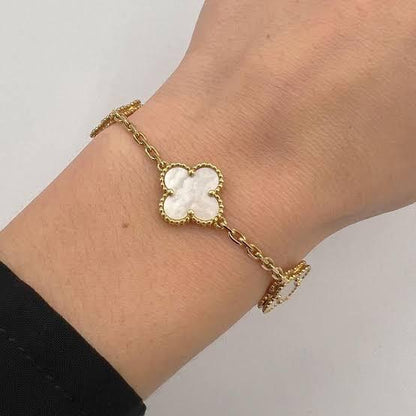 VCA mop 18K Rose Gold Ring vintage/magic clover Diamond Jewelry