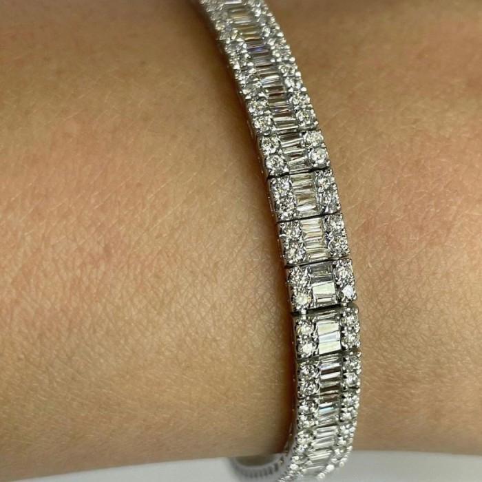 Emerald baguette tennis diamond bracelet 18k-Diamond Jewelry