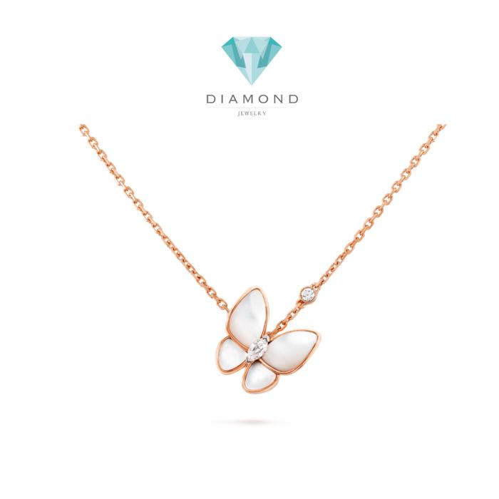 VCA butterfly vancleef diamond necklace 18K gold Diamond Jewelry