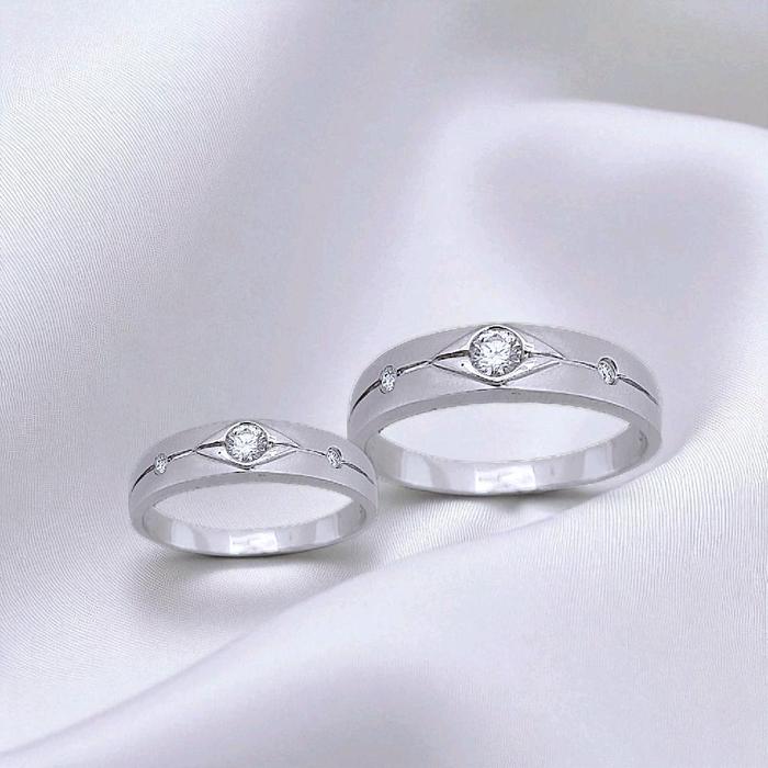 Wedding Ring Triple Diamond 18K / Cincin Nikah Triple Berlian 18K / Diamond Jewelry 59CBNKH6194WPLS - 60CBNKH8588WPLS