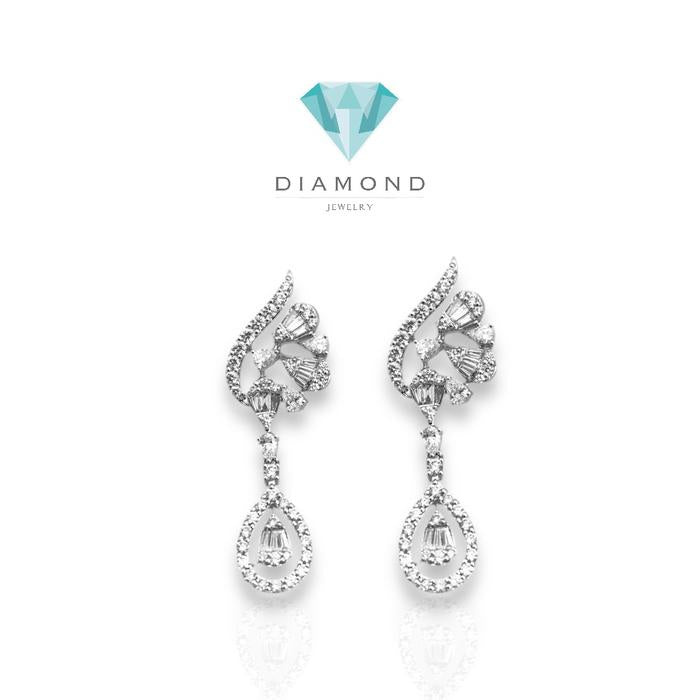 Anting diamond  Pear Fleur Bunga/Diamond Earring fleur 18k-Diamond Jewelry