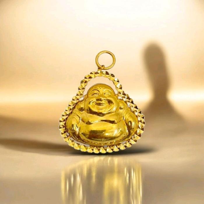 Buddha Maitreya Gold Pendant 23K / Lion Emas Buddha Maitreya 23K / Diamond Jewelry / 163LMSWP9