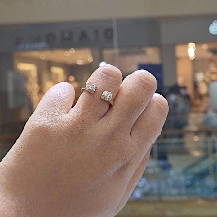 Chiodo GC trapesium diamond ring 18k gold-Diamond Jewelry