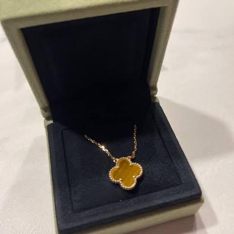 Clover Vintage Alhambra Tiger Eye Pendant 18k Gold-Diamond Jewelry-362KBD487RY-HT