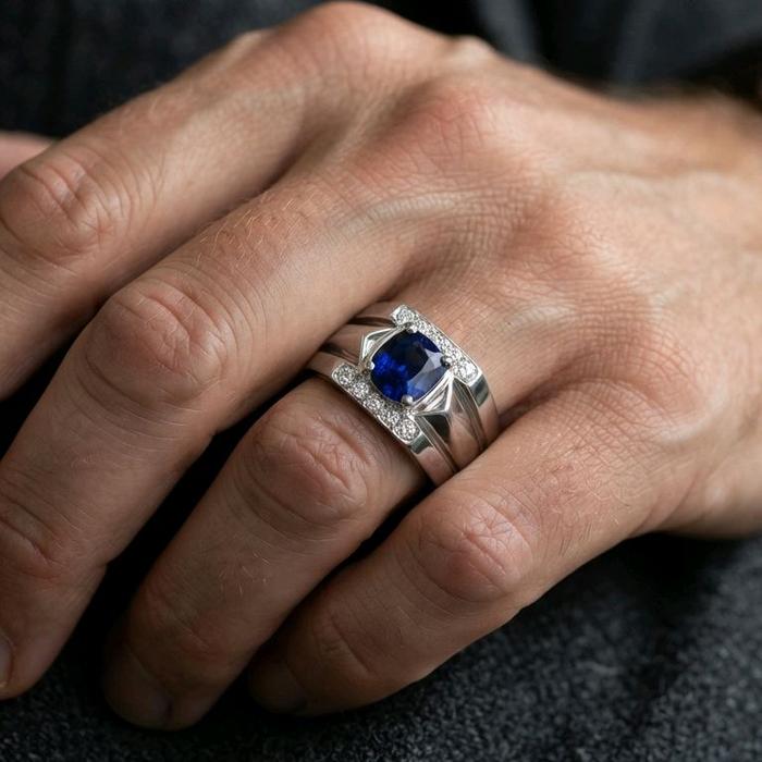 Blue Sapphire Diamond Ring 18K / Cincin Berlian Blue Sapphire 18K / Diamond Jewelry / SR0054722
