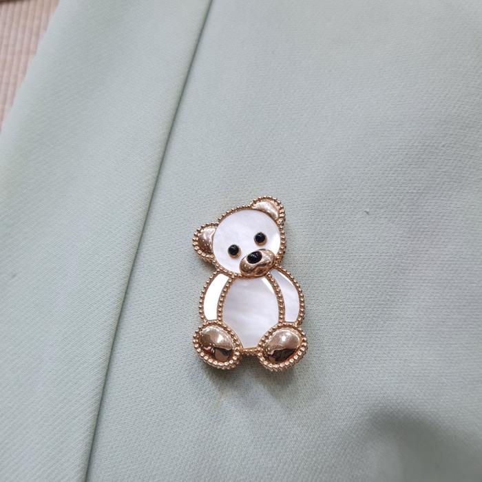 Teddy Clip brooch MOP 18K vca / Diamond Jewelry