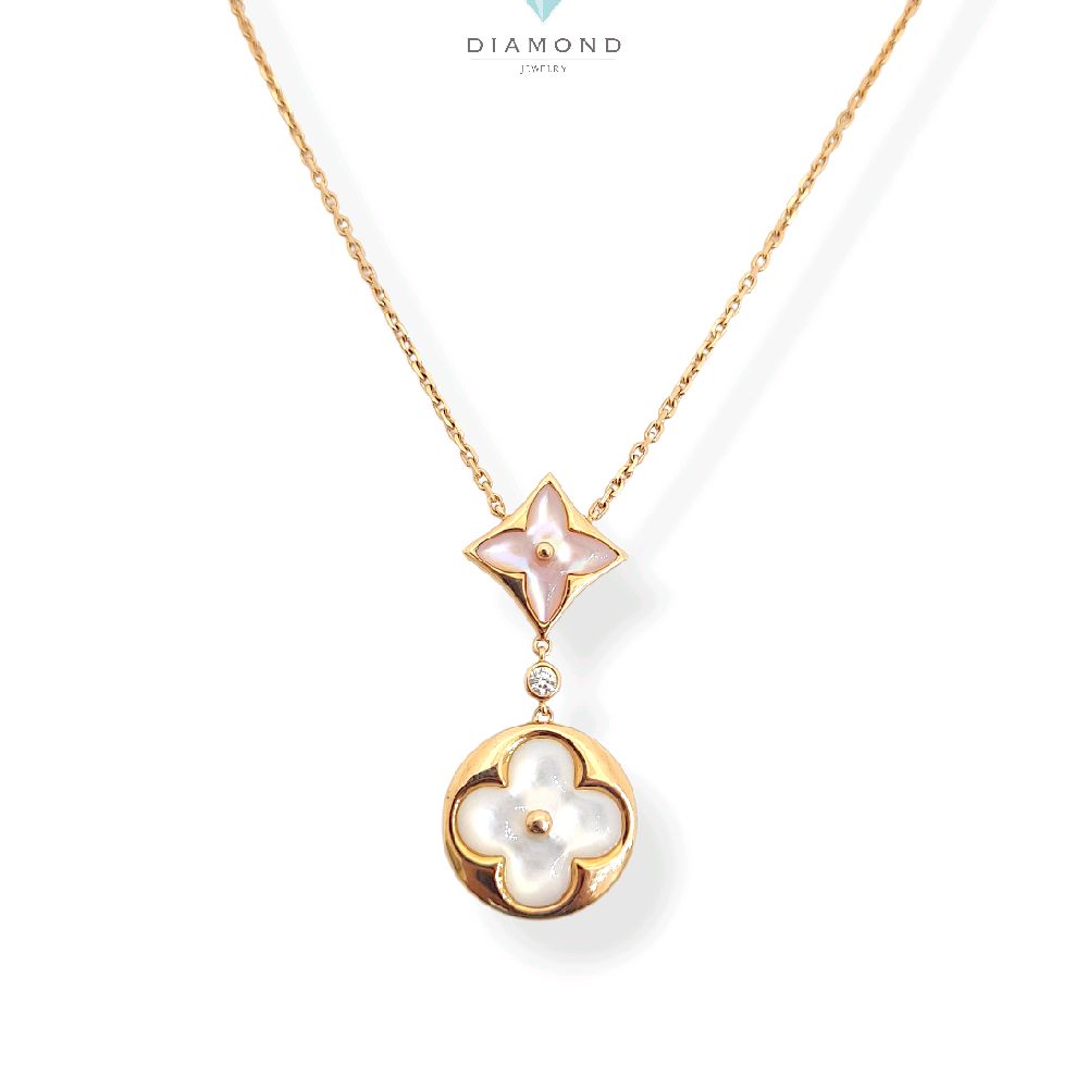 Rose Gold Diamond Necklace 18K / Kalung Emas Mawar Berlian 18K / Diamond Jewelry / 150KBD85000AB