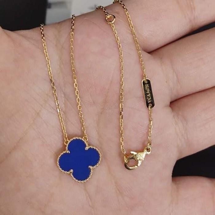 Clover lapis lazuli blue alhambra vc vintage 18k gold-Diamond Jewelry