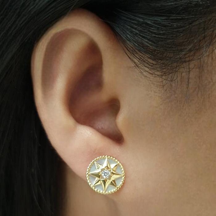 Star Lucky Diamond  MOP Diamond Earrings 18K / Diamond Jewelry-364ABD338RY-HT