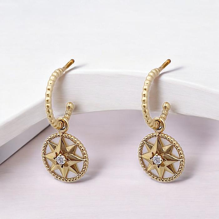 Star Lucky MOP Diamond Earring 18K / Diamond Jewelry-367ABD468RY-HT