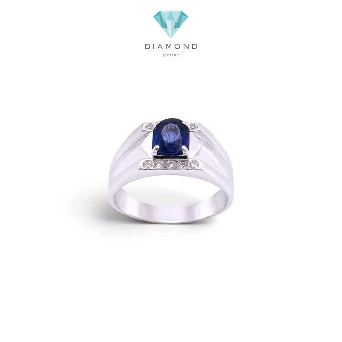 Blue Sapphire Diamond Ring 18K / Cincin Berlian Blue Sapphire 18K / Diamond Jewelry / SR0054722