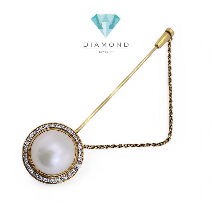 Clip Pearl Diamond /Bros baju jilbab 18K / Diamond Jewelry