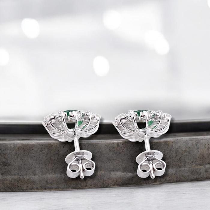 Love Hati Emerald Rose Cut Diamond Earrings / Anting Love Emerald / Diamond Jewelry-23BA6355SD-HT