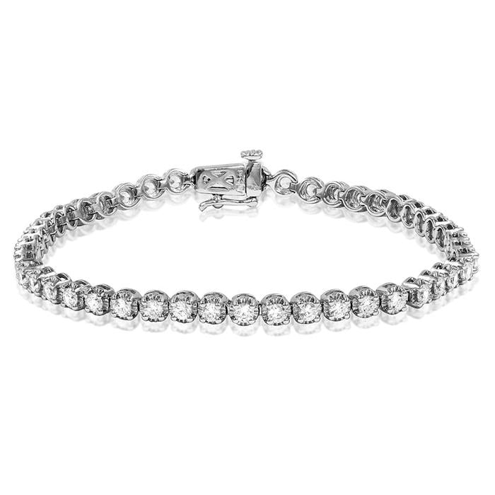 Tennis Bracelet solitaire8 ct.look 18K / Diamond Jewelry/ 0.2 Fvvs each- Diamond tennis bracelet 18k