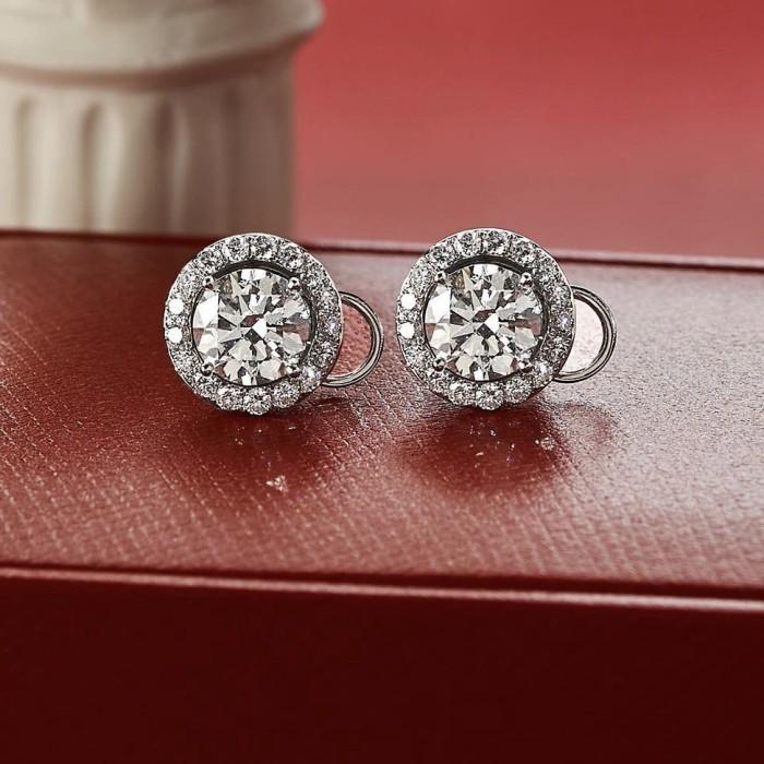 Solitaire jacket diamond earring 18k -Diamond Jewelry