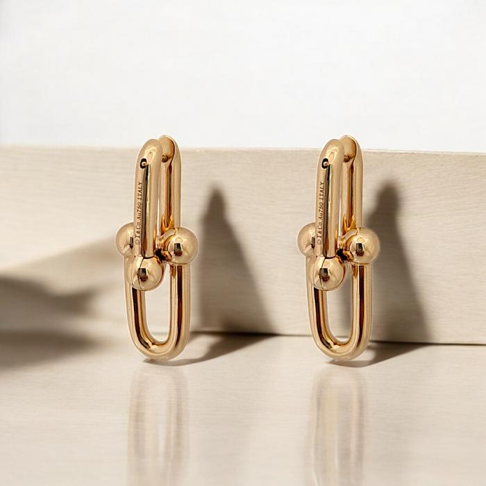 Hardware Gold  Earrings 18K / Diamond Jewelry-392ABD1290RY