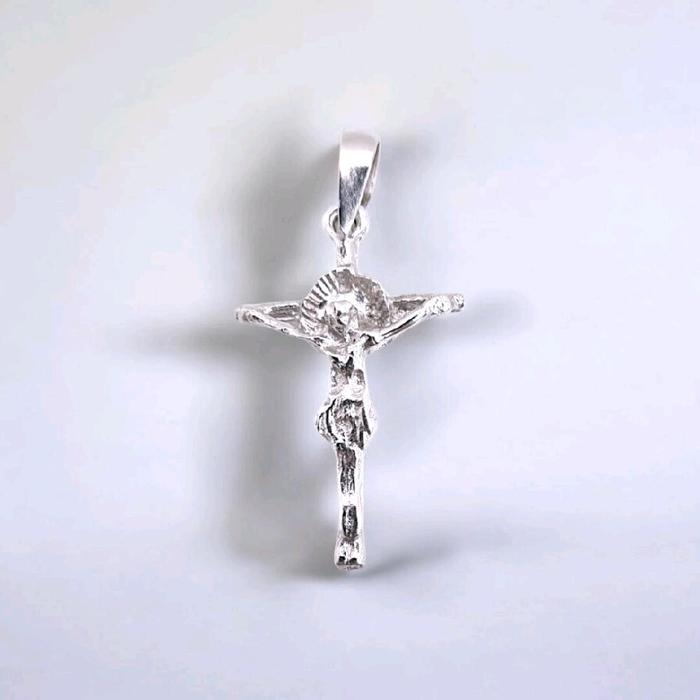 White Gold Jesus Cross Pendant 18K / Liontin Salib Yesus Emas Putih 18K / Diamond Jewelry / 287LMSLS2