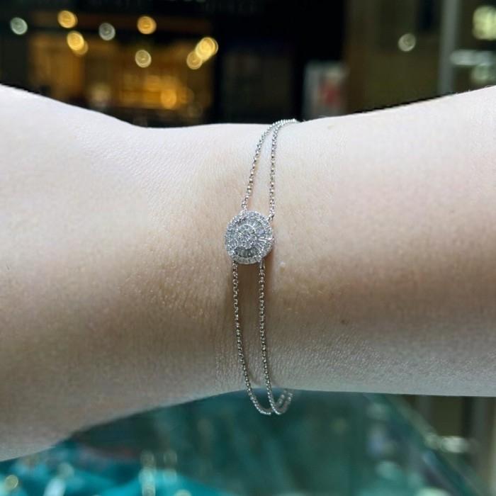 Diamond Bracelet Sahara Round / Gelang Berlian Bulat Simple /Gelang Berlian Asli Sahara 18k - Diamond Jewelry